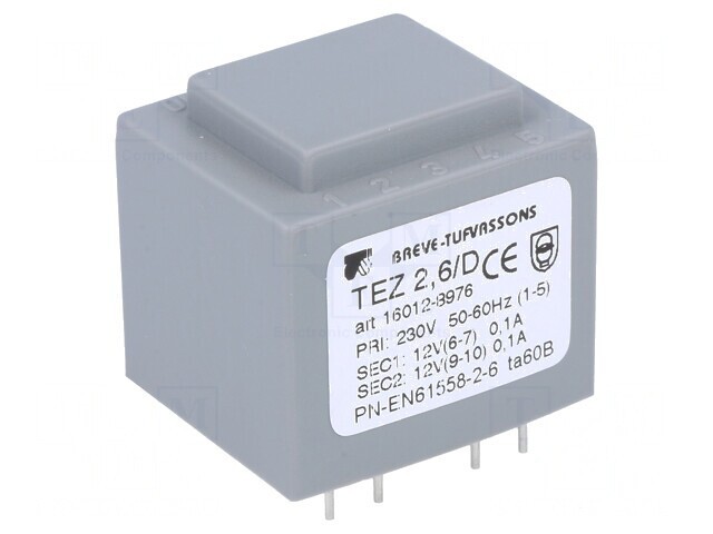 Transformator &Icirc;ncapsulat 2,5VA 230V 12V PCB