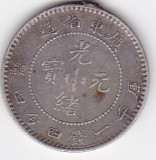 China KWANG-TUNG PROVINCE 1 MACE AND 4.4 CANDAREENS 20 Fen ND(1890-1908) agatata, Asia, Argint