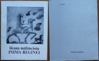 Ileana Malancioiu, Inima reginei, 1971, editia 1 cu autograf consistent foto