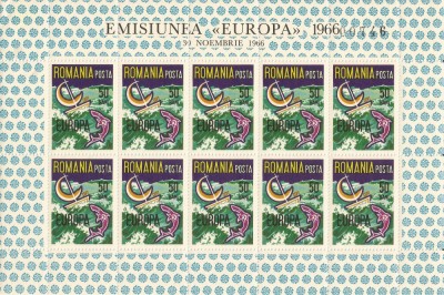Spania/Romania, Exil rom., em. a XLIII-a, Europa, coala mica, dant., 1966, MNH foto