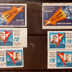 Rusia 1962 cosmos, Vostok cosmonauti serie3v. Dant+ nedant. Mnh