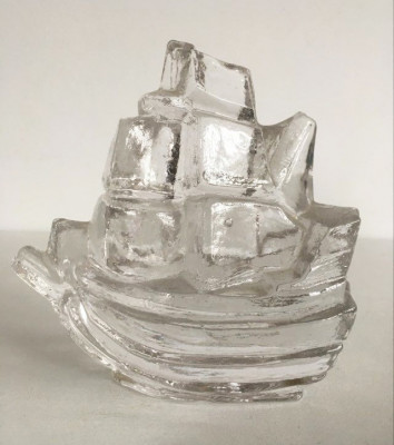 *Sculptura sticla cristal vapor Viking Uno Westerberg Pukeberg design scandinav foto