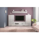 Living Domino 280x45x140 cm, MDF Alb Lucios