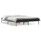 vidaXL Cadru de pat, negru, 135x190 cm, lemn prelucrat și metal 845041