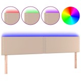 Cumpara ieftin Tablie de pat cu LED cappuccino 180x5x78/88cm piele ecologica