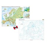 Europa. Harta fizico-geografica si a principalelor resurse naturale de subsol Duo 140x100 cm CR-3106DB