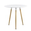 Masa dining rotunda Camille 80 cm, design retro, alba