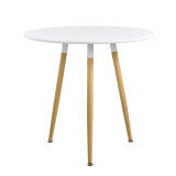 [en.casa]&reg; Masa design rotund - &oslash; 80 cm 3 persoane - alba HausGarden Leisure