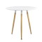 Masa dining rotunda Camille 80 cm, design retro, alba