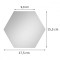 Set 12 panouri autocolante hexagonale oglinda pentru perete, dimensiune panou 15.5 x 17.5 cm