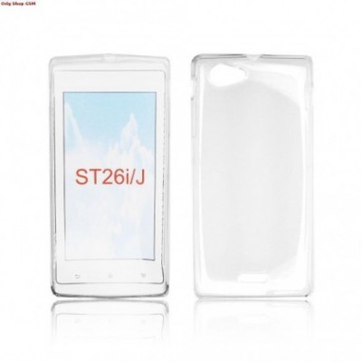 Husa Silicon Clear Sony Xperia J ST26i Transparent foto