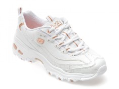 Pantofi sport SKECHERS albi, D LITES, din material textil