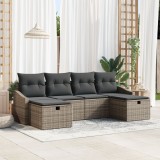 Gossi set canapea gradina cu 6 piese cu perne gri ratan poli