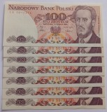 Polonia , 100 Zlotych 1986, 7 serii consecutive