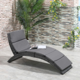 Cumpara ieftin Outsunny Șezlong de Grădină Pliabil din Ratan PE, Șezlong Curbat Ergonomic cu Pernă pentru Terasă și balcon, 59x156x78 cm, Gri