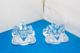 Sfesnice cristal lumanari hand made, set 2 buc -Snowstar- design Ann Warff KOSTA