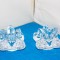 Sfesnice cristal lumanari hand made, set 2 buc -Snowstar- design Ann Warff KOSTA