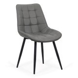 SCAUN LIVING SI BUCATARIE DIN PIELE ECOLOGICA SI CADRUL METALIC Buc 206P GRI