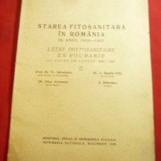 Tr.Savulescu -Starea fitosanitara in Romania 1936-1937 ,bilingv 1939, 96pag