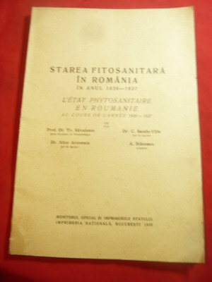 Tr.Savulescu -Starea fitosanitara in Romania 1936-1937 ,bilingv 1939, 96pag foto