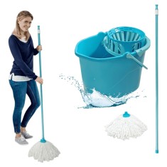 Set Mop Premium Motek cu Galeata ?i Microfibra 100% Koken, Galeata 8L, cu scurgere automata ?i materiale de inalta calitate foto