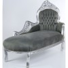 Sofa din lemn masiv argintiu cu tapiterie din catifea gri CAT590e19, Sufragerii si mobilier salon, Baroc
