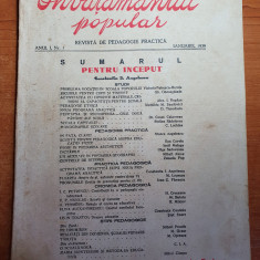 invatamantul popular ianuarie 1939 anul 1,nr. 1-revista de padagogie practica