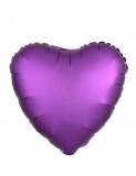 Balon Folie Satin Inima Mov - 45 cm