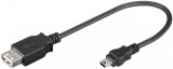 Cablu adaptor USB 2.0 A mama - mini USB 5p tata, 0.2m, Goobay