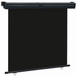 Copertina laterala balcon Gossi, 170x250 cm, poliester, retractabila, protectie UV, montaj perete/tavan, negru
