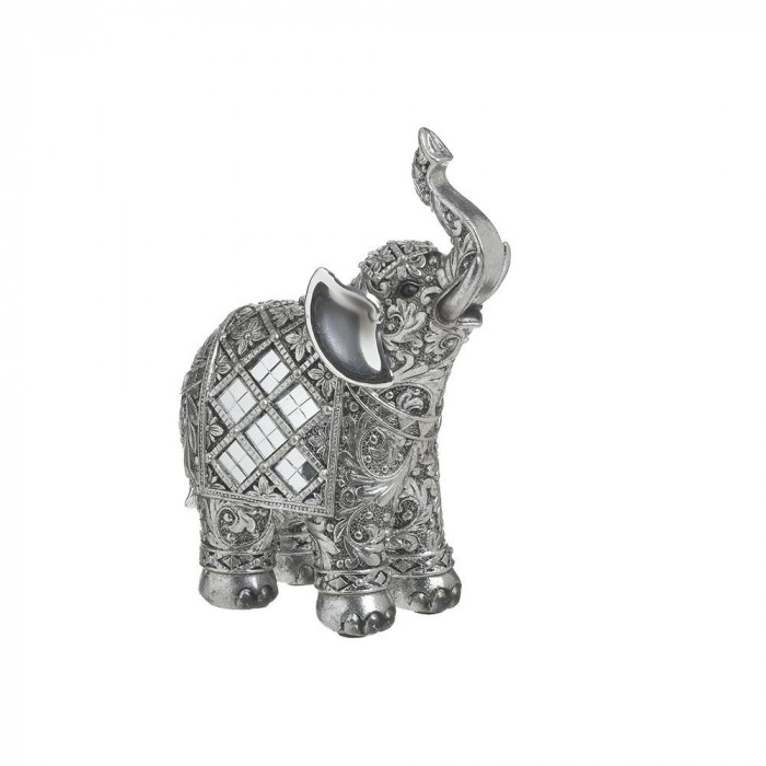 Elefant decor din rasina Silver 12 cm x 16 cm