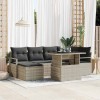 VidaXL Set de canapele pentru grădină 7 pcs Gri deschis Rattan poli 3357595