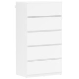 HOMCOM Comodă Sideboard Sertar, 5 sertare, 55 cm x 34 cm x 100 cm, Alb | Aosom Romania
