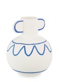 Vaza flori portelan alb albastru Greek 14.2x18 cm