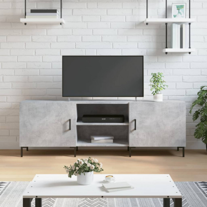 Comoda TV, gri beton, 150x30x50 cm, lemn compozit GartenMobel Dekor