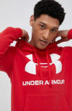 Under Armour bluză barbati, culoarea rosu, cu glugă, cu imprimeu 1357093-652