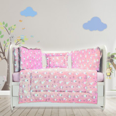 Lenjerie MyKids Dancing Bunny Roz 4+1 Piese 120x60