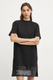 Karl Lagerfeld Jeans rochie din bumbac culoarea negru, mini, dreaptă, A1W13015