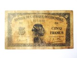 Africa Occidentala 5 Francs 1942 seria:0013440,la jumatate de pret