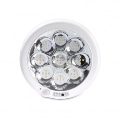 Plafoniera rotunda cu senzor, 45 x LED, 900 lm, alb rece