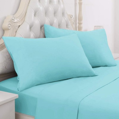 Set 2 huse perna din bumbac ranforce 100%, densitate 120 g/mp, Turcoaz foto