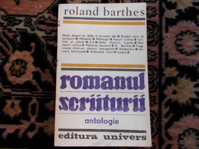 R. Barthes - romanul scriiturii