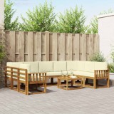 vidaXL Set de canapea cu pernă 10 pcs Natural și Crem 3367013