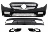Bara Fata cu Difuzor Bara Spate cu Ornamente Evacuare Sport Editie Neagra Mercedes C-Class W205 S205 (2014-2020) C63 Design Performance AutoTuning, KITT