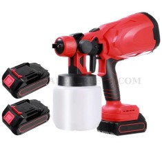 Pistol de vopsit electric, 800ML, 2 baterii mari, rosu