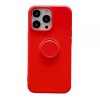 Husa protectie flippy compatibila cu samsung a20e liquid silicone ring cu suport rotativ rosu