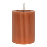 Cumpara ieftin Lumanare ceara maro cu led &Oslash; 8x13 cm