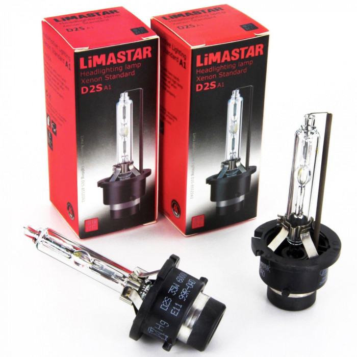 Set de 2 becuri Xenon D2S Limastar 6000K 35W cu lumina alb-rece pentru Alfa Romeo, Audi, BMW, Ford, Jaguar, Range Rover, Opel, Seat, Skoda, Honda, Maz