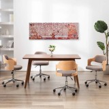 Cumpara ieftin Set tablouri din p&acirc;nză, imprimeu copac, galben, 120 x 40 cm