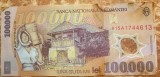 BANCNOTA POLIMER 100000 LEI 2001/ PUTIN CIRCULATA DAR PATATA DE VOPSEA/ POZE..